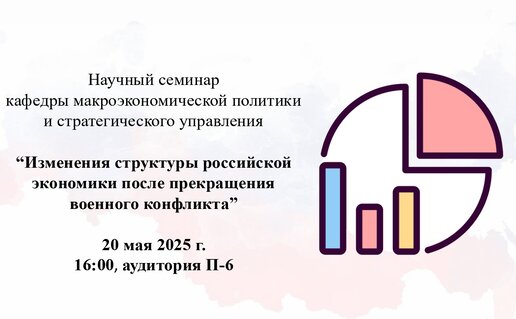 20 мая 2025 Научный семинар кафедры макроэкономической политики  и стратегического управления