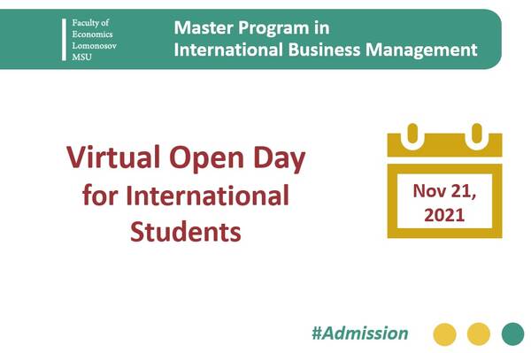 Virtual Open Day for international applicants of Master Program in International Business Management