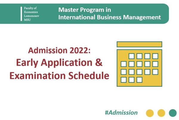 Master Program in International Business Management: Early Application &amp;amp; Examination Schedule 2022